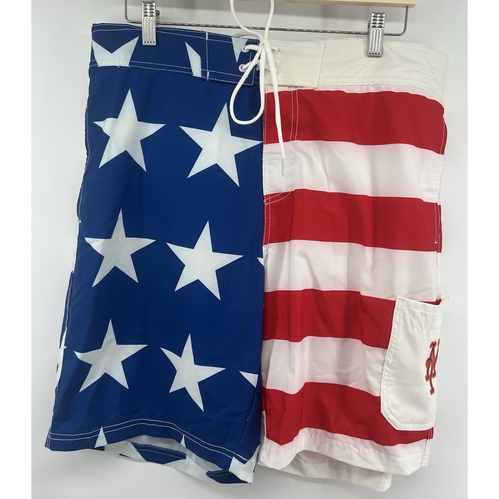 New York Mets MLB Baseball Swim Trunks Board Shorts Mens XL 38 Stretch G III